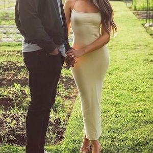 LOW PROFILE 
BACKLESS MAXI DRESS IN STONE